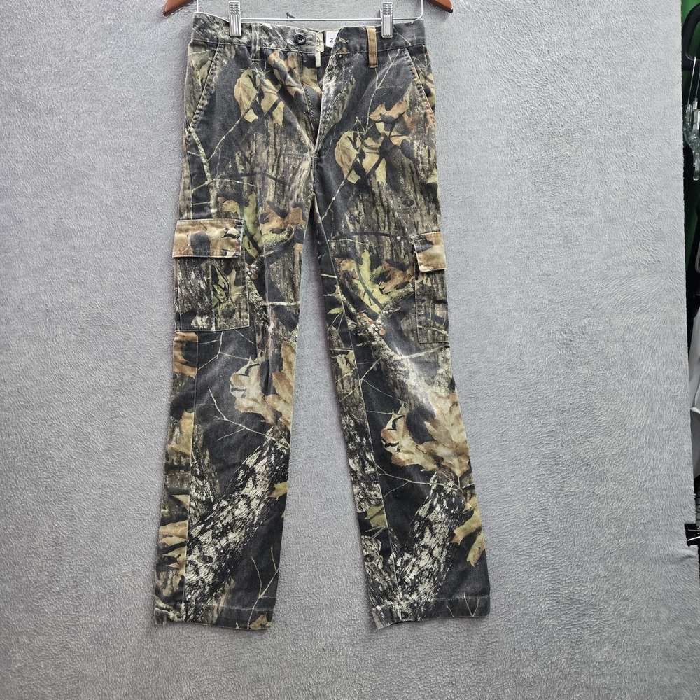 Fieldstaff Men Pants L Green Cargo Camouflage Twill Mossy Oak Hunting Outdoor